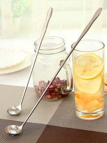 1pc Cocktail Long Handle Mixing Spoon Beverage Stirrer,School Supplies - Silver - View 7