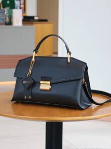 2025新款复古蓝蛇皮高端手提包，时尚奢华女士托特包，轻便大容量单肩斜挎包，鳄鱼纹鸵鸟纹OL百搭挎包 - 黑色 - 查看 8