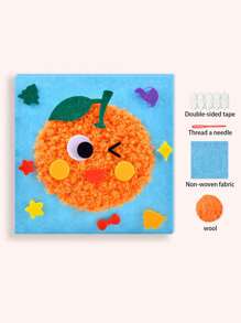 4 件套儿童 DIY 缝纫套装，卡通动物线缝纫画，制作简单的 DIY 项目，动物，水果，学习缝纫玩具，生日礼物，适合男孩和女孩 - 卡通動物毛線畫 - 查看 19