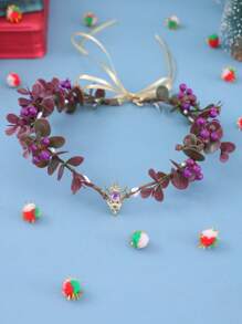 1pc Retro Nature-Inspired Handmade Woven PE (Polyethylene) Headpiece Accessory - Multicolor - View 7