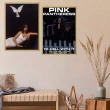 1 sztuka nieoprawione plakaty wielkanocne popowe sztuka ścienna piosenkarka różowa pantera plakat HD sztuka ścienna dom salon sypialnia bar estetyczna dekoracja