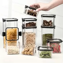 1/2pcs Storage Containers, Multi-Purpose, Airtight Food Storage Containers With LIDS, Portable And Stackable Food Airtight Containers For Sugar, Flour, Tea And Grains, Kitchen Storage And Storage, Kitchen Accessories