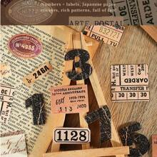 46pcs/Box Vintage Numerical Stickers, Creative Aesthetic Sticker Decals, DIY Decorative Collage Craft Materials, Holiday Gifts, Personalized Scrapbooking School Supplies