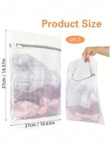 1 件装涤纶矩形拉链洗衣袋，多用途洗漱包，厚网眼储物袋，保护性洗衣袋，涤纶网眼拉链袋，适用于衣物，旅行收纳，洗衣保护袋，适用于衬衫、胸罩、袜子、袜子、内衣、裤子、鞋子、口罩、旅行收纳盒