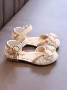 Scarpe per bambine, decorate con paillettes che imitano i diamanti, design a fiocco, rivestimento in pelle morbida, adatte per esibizioni, uso quotidiano e occasioni casual