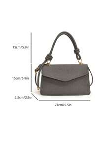 New Vintage Mini Square Bag, Unique Textured Design Crossbody Shoulder Handbag For Women - Black - View 9