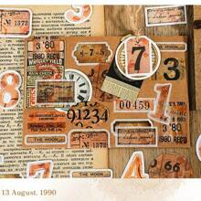 46pcs/Box Vintage Numerical Stickers, Creative Aesthetic Sticker Decals, DIY Decorative Collage Craft Materials, Holiday Gifts, Personalized Scrapbooking School Supplies