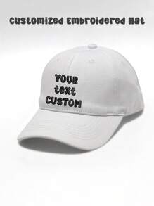 1 Set Customized Multi-Color English Letter Embroidered Men's And Women's Sun Hats ,Put Any Face On Hats, Personalized Duckbill Caps With Photos And Fun Customized Baseball Caps, Suitable For Occasions Such As Valentine's Day