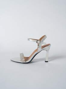 2025 夏季时尚女士高跟凉鞋 - 新款时尚优雅带扣高跟凉鞋