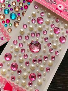 1pc Random Color & Style Changeable Sticker, Cartoon Crystal Brick Stone Sticker, Reward Sticker For Kids, Girls, Kindergarten, Gem Sticker - Multicolor - View 5