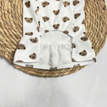 Fashionable Pet Dress, Cute Bear Print Dress, Dog Clothing