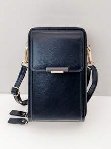 MINGYOU Crossbody Bag, PU Leather, Fashion & Young, Multi-Zipper, Multi-Functional Large Capacity, Phone & Wallet - Black - View 2