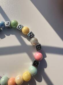 1 串定制 DIY Love Jones 果冻珠波西米亚风格甜美手链，适合日常佩戴、旅行、度假、派对、情侣 - 星星 - 查看 6