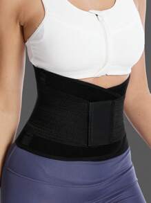 1pc Women Waist Trimmer Belt, Adjustable Waist Trainer Body Shaper For Exercise, Slimming Waist Band - Black - View 8