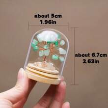 1pc Natural Quartz Crystal Chips Specimen, Feng Shui Crystal Money Tree Decor In Glass Bottle, Desktop Home Accessory - Strawberry-quartz - View 2