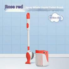 1 件装 Spoons 鲸鱼设计吸盘马桶刷和支架套装，硅胶浴室清洁工具套件