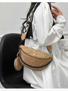 Fashionable Versatile Waist Bag Chest Bag, Unisex, Suitable For All Seasons - Khaki - View 4