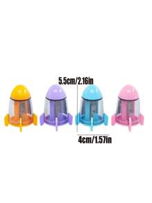 3pcs Creative Rocket/Spacecraft Shaped Single Hole Student Pencil Sharpener Office School Supplies