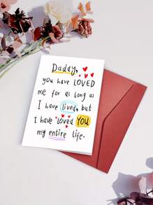 1pc Daddy I Have Loved You My Entire Life Card,Meaningful & Heartfelt Gift For Dad, Birthday Card, Father's Day Personalised Greeting Cards - Multicolor - View 6
