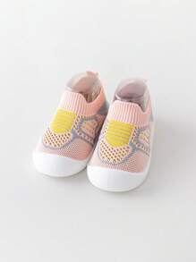 1 双时尚中性婴儿鞋，婴儿网眼透气步行鞋适合春夏季，新款婴儿学步鞋 - 粉色 - 查看 6