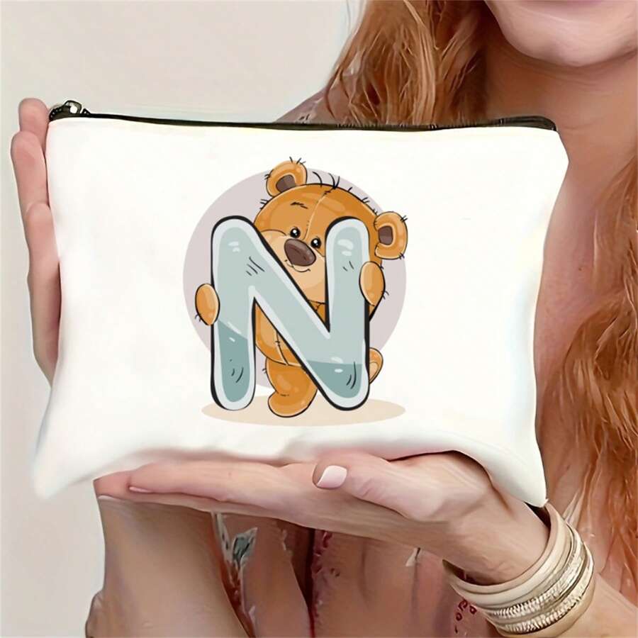 1pc 26 Letter Handbag Party Decoration Small Gift Desktop Decoration Makeup Bag - White - View 1