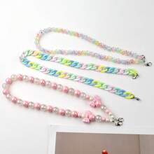 Chic Colorful Braided & Faux Pearl Chains! Designs With Bow Details, Perfect As Bag/Purse Charms. Vibrant Hues Meet Delicate Craftsmanship-Ideal For Styling Lovers. Versatile Accessories To Elevate Daily Looks, Grab These Eye-Catching Pieces Now!Summer,Easter Gifts,Gifts For Women, Case