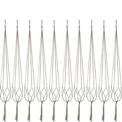 5 szt./10 szt. haczyków do zawieszania roślin, haczyki do zawieszania roślin z frędzlami do wieszania doniczek do roślin w pomieszczeniach, kosze na rośliny z linami jutowymi, odpowiednie do wystroju wnętrz w ogrodzie wewnętrznym i zewnętrznym