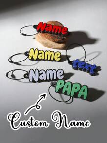 1 pezzo Portachiavi personalizzato in acciaio inossidabile con nome 3D stampato, portachiavi con marchio nome 3D, pendenti per zaini scolastici per bambini, portachiavi anti-smarrimento per bambini, portachiavi con nome proprietario per bambini, accessori per raduni familiari per prevenire la perdita delle chiavi, accessori alla moda per l'autunno, accessori di abbigliamento, portachiavi e accessori personalizzati - Colori personalizzati - Visualizzare 10