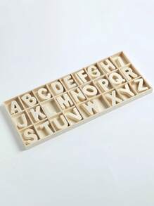 1 Set di lettere in legno e vassoio di immagazzinaggio in legno, lettere in legno bianche come regalo per imparare, decorazione per la casa, pittura fai-da-te, regalo per vacanze e compleanni