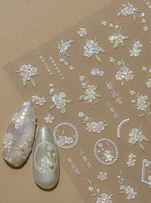 Exquisite Butterfly Wing Nail Art Stickers - Self-Adhesive, Scent-Free Decorations For Hands & Feet With Elegant Designs And Easy Application Nails Nail Supplies - White - View 3