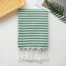 1 pieza Toalla de playa turca a rayas de secado rápido y ligera, ideal para la playa, el campamento, la natación, el soleamiento, los viajes, las actividades de ocio y los accesorios para fiestas