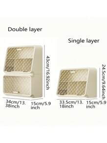 1pc Luxury Plastic Countertop Cup Storage Cabinet, No Electricity Needed, Multipurpose Organizer For Coffee, Wine, Tea Cups, Home And Kitchen Essential, Festive Home Decor