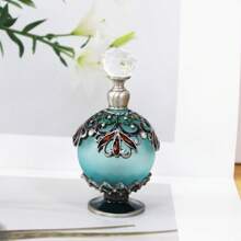 1 个 25 毫升手绘花卉图案香水瓶，可容纳香水和精油，便携可重复使用，适合家居装饰和旅行，是送给女性和女孩的完美礼物（空的，没有香水）