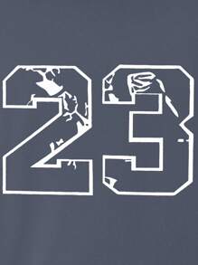 Set de 2 piezas de ropa deportiva para niños, camiseta informal con estampado de letras de baloncesto y conjunto de shorts, para niños mayores
