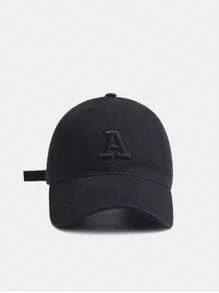 Czapka baseballowa z haftem w literę A Jednolity kolor Prosta, swobodna czapka sportowa Czapki z filtrem przeciwsłonecznym