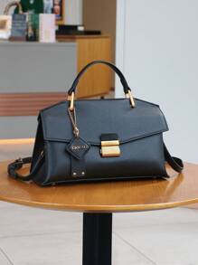 2025新款复古蓝蛇皮高端手提包，时尚奢华女士托特包，轻便大容量单肩斜挎包，鳄鱼纹鸵鸟纹OL百搭挎包 - 黑色 - 查看 9