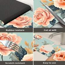 1pc Blooming Flower Pattern Faucet Mat Drain Mat, Polyester Material, Suitable For Occasions Such As Kitchen And Bathroom, Diatom Mud Faucet Suction Cup, Faucet Splash Mat, Daily And Summer Decoration, Can Be Given As A Gift