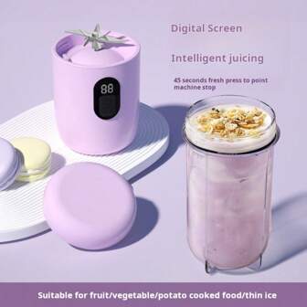1 stuk Babyvoedselverwerker Blender, Draagbare Fruit Smoothie Mixer, Multifunctionele Elektrische Sapcentrifuge Machine met Oplaadbare Batterij, Beker met Deksel