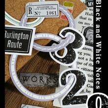 46pcs/Box Vintage Numerical Stickers, Creative Aesthetic Sticker Decals, DIY Decorative Collage Craft Materials, Holiday Gifts, Personalized Scrapbooking School Supplies