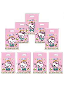 10个装Hello Kitty甜蜜来袭！Hello Kitty陪你度过梦幻生日派对！适合生日派对、节庆庆典、婚礼送礼等场合，实用性强，送礼自用两相宜！Sanrio 10岁生日派对礼袋糖果袋糖果袋Hello Kitty生日派对用品装饰学校用品，开学季 - 彩色 - 查看 3
