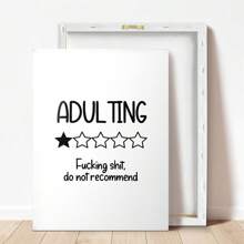 1pc, Canvas Hanging Picture, Framed, Poster, Wall Art, Adult Wall Art: Funny Letter Printing Poster, Indoor Use, Suitable For Living Room, Bedroom, Office, Bathroom, Kitchen, Art Print, Wall Decoration, Modern Style, Vintage Charm, Text Poster Gifts Birthday Graduation