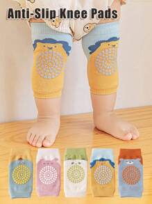 1 Pair Of Baby Cartoon Animal Crawling Anti-Slip Knee Pads Socks,Suitable For Infants & Children Learning To Walk Indoors - Multicolor - View 6