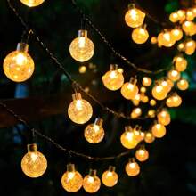 Luces de hadas solares, 8 modos de iluminación - Luces de cadena de bola de cristal resistentes al agua para exteriores, aptas para jardín, patio, balcón, boda y decoración navideña, luces solares para exteriores