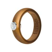 OVERSIZE 4-12 Silicone Rhinestone Ring For Men And Women Silicone Diamond Rings - Women's Wedding Engagement Rubber Band - Metallic Bronze - 查看 1