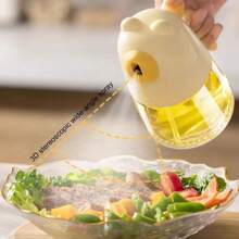 1 pieza/2 piezas Vaporizador de aceite con forma de oso, botella de rocío transparente, vaporizador de aceite de fácil uso, botella de vidrio para rociar aceite de cocina con boquilla de rocío , para parrilla