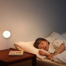 1pc LED Motion Sensor Night Light - Soft Warm White, Instant On, Ready For Hallway And Bathroom. Easy To Use, Auto Sensor, No Switching, Applicable For Bedside, Bedroom, Nursery, Cabinet, Stairs. White Minimalist Design, Warm/White Light, Mini Portable, USB Powered, Built-In Battery