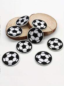 5pcs 3.5cm Round Football Soccer Patches - Iron On Sewing Embroidery Badge Sticker For DIY Clothes And Decoration Garment Fabric Appliques - For Sports Fans & Crafters - Perfect For Personalizing Clothing & Accessories