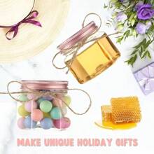 36pcs 3oz/100ml Clear Plastic Jars With Lids, Hexagonal Wide Mouth Yogurt, Jelly Jars