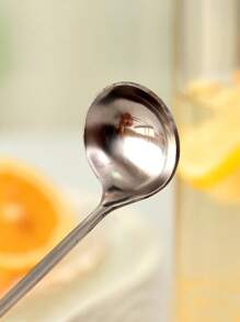 1pc Cocktail Long Handle Mixing Spoon Beverage Stirrer,School Supplies - Silver - View 2