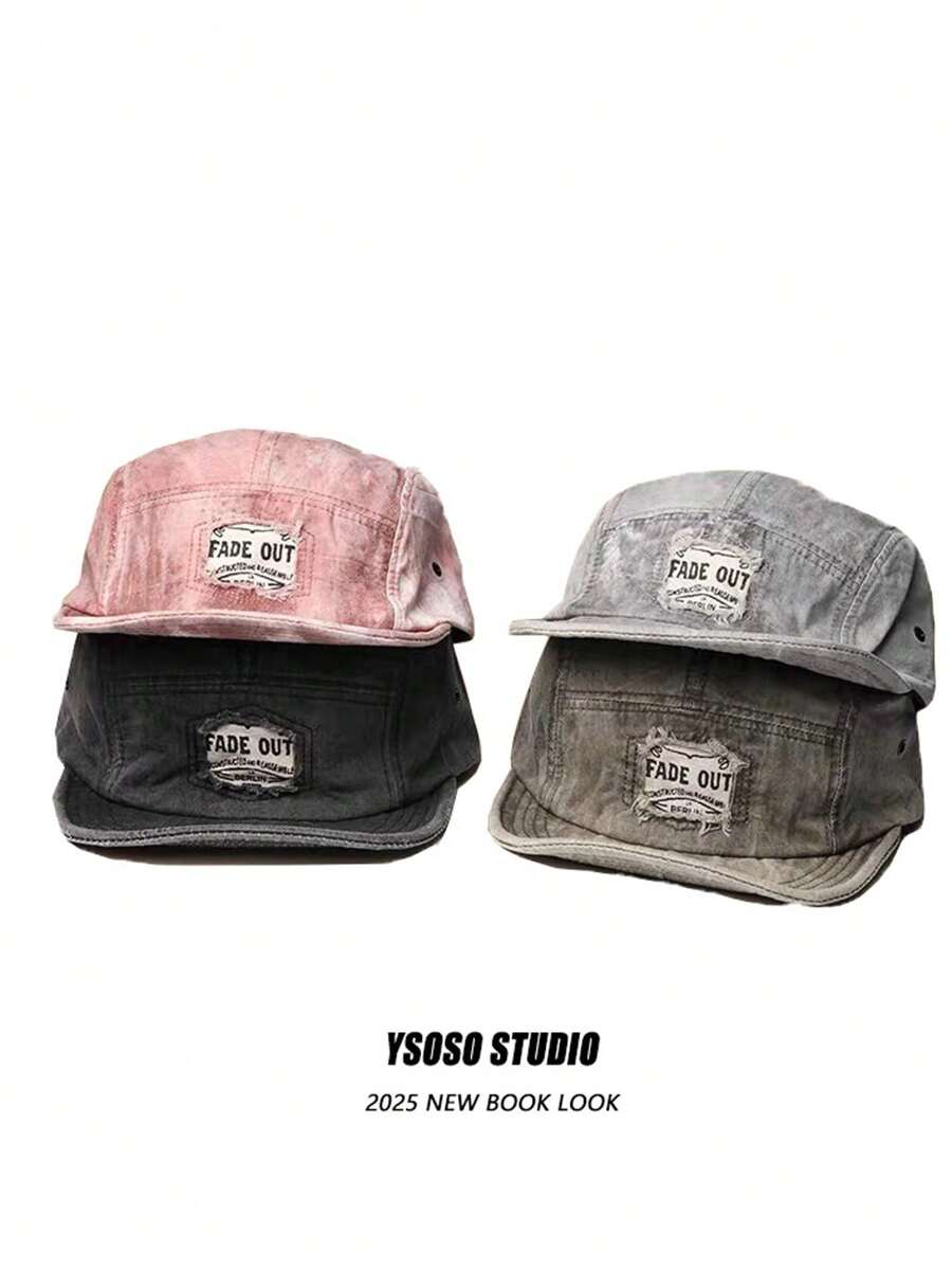 Soft Crown American Workwear Style Short Brim Baseball Cap For Men, Lightweight Summer, Japan Street Fashion Sun Protection Hat - A - View 1